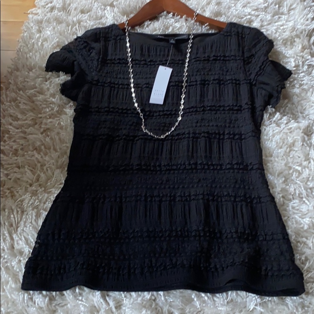 White House Black Market Lace Tee